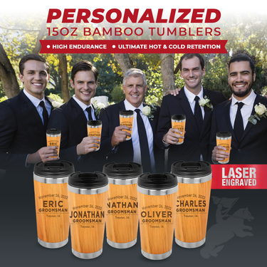 Custom Engraved 15oz Bamboo Tumbler